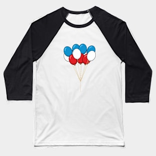 Blue White Red Patriotic Balloons Baseball T-Shirt